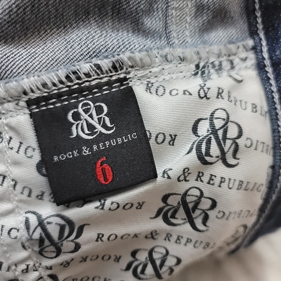 Rock & Republic Lolita Freedom Rock Stars Stripes Denim Jean Shorts Size 6 - Picture 14 of 14